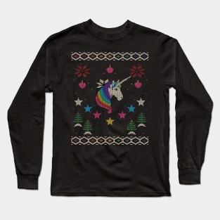 Ugly Unicorn Christmas Sweater Long Sleeve T-Shirt